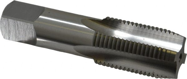OSG - 1/2-14 NPSF Thread, 4 Flute Standard Pipe Tap - 3-1/8" OAL, 1-3/8" Thread Length, 11/16" Shank Diam, Bright Finish, High Speed Steel - Exact Tooling