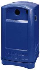 Rubbermaid - 50 Gal Blue Rectangle Recycling Container - Polyethylene, 42-1/8" High x 24-3/4" Long x 25-1/4" Wide - Exact Tooling