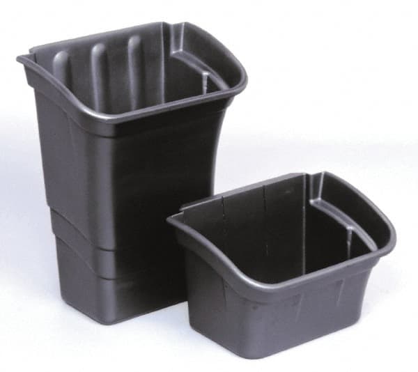 Rubbermaid - 4 Gal Black Rectangle Recycling Container - Polyethylene, 10-1/2" High x 12-1/8" Long x 17" Wide - Exact Tooling