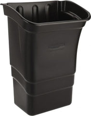 Rubbermaid - 8 Gal Black Rectangle Trash Can - Polyethylene, 22" High x 12" Long x 17" Wide - Exact Tooling