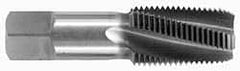 OSG - 1 - 11-1/2 NPTF, 15° Helix, 5 Flutes, Bottoming Chamfer, Bright Finish, High Speed Steel, Spiral Flute Pipe Tap - Right Hand Flute, 1-1/8" Shank Diam, 1-3/4" Thread Length, 0.5781" Projection, 0.843" Square Size, - Exact Tooling