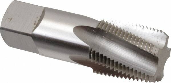 OSG - 3/4-14 NPTF, 15° Helix, 5 Flutes, Bottoming Chamfer, Bright Finish, High Speed Steel, Spiral Flute Pipe Tap - Right Hand Flute, 29/32" Shank Diam, 1-3/8" Thread Length, 0.4531" Projection, 0.679" Square Size, - Exact Tooling