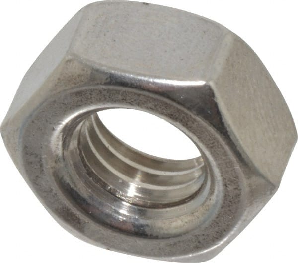 Value Collection - M10x1.50 Metric Coarse Stainless Steel Right Hand Hex Nut - 17mm Across Flats, 8mm High, Uncoated - Exact Tooling