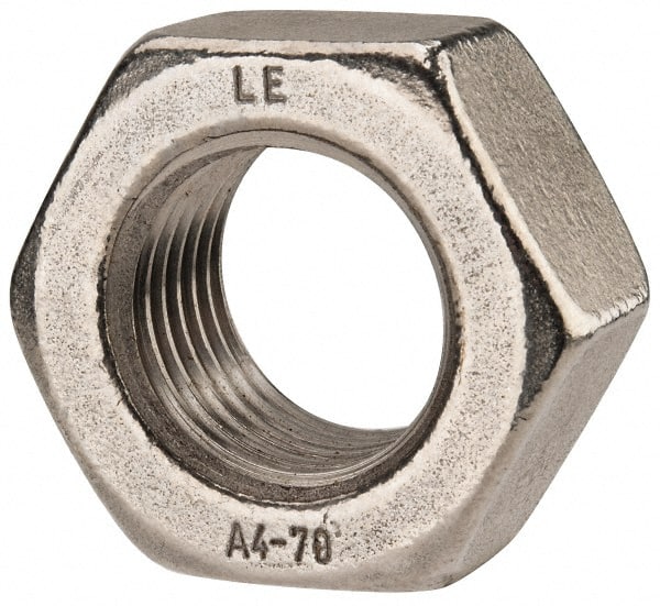 Value Collection - M39x4.00 Metric Coarse Stainless Steel Right Hand Hex Nut - 60mm Across Flats, 31mm High, Uncoated - Exact Tooling