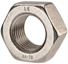 Value Collection - M42x4.50 Metric Coarse Stainless Steel Right Hand Hex Nut - 65mm Across Flats, 34mm High, Uncoated - Exact Tooling