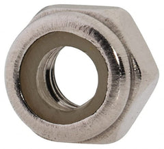 Value Collection - M4x0.70 Metric Coarse 316 & Austenitic Grade A4 Hex Lock Nut with Nylon Insert - 5mm High, Uncoated - Exact Tooling