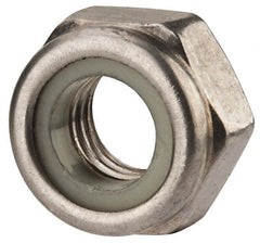 Value Collection - M10x1.50 Metric Coarse 316 & Austenitic Grade A4 Hex Lock Nut with Nylon Insert - 10mm High, Uncoated - Exact Tooling