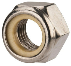 Value Collection - M16x2.00 Metric Coarse 316 & Austenitic Grade A4 Hex Lock Nut with Nylon Insert - 16mm High, Uncoated - Exact Tooling