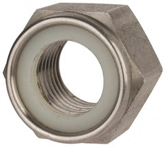 Value Collection - M27x3.00 Metric Coarse 316 & Austenitic Grade A4 Hex Lock Nut with Nylon Insert - 27mm High, Uncoated - Exact Tooling