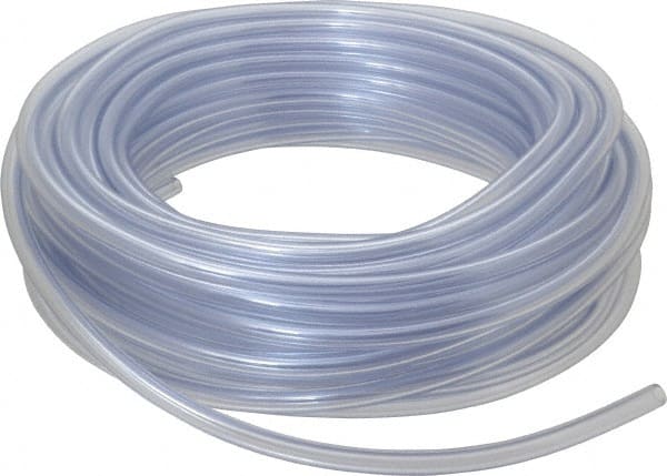 Parker - 1/4" ID x 7/16" OD, 3/32" Wall Thickness, 100' Long, Vinyl Tube - Clear, 60 Max psi, -40 to 150°F - Exact Tooling
