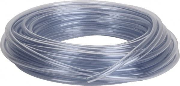 Parker - 3/8" ID x 1/2" OD, 1/16" Wall Thickness, 100' Long, Vinyl Tube - Clear, 45 Max psi, -40 to 150°F - Exact Tooling