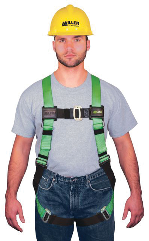Miller HP Series Non-Stretch Harness w/Friction Buckle Shoulder Straps; Mating Buckle Leg Straps & Mating Buckle Chest Strap - Exact Tooling