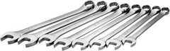 SK - 8 Piece, 1-1/16-1-1/2", 12 Point Combination Wrench Set - Inch Measurement Standard, Chrome Finish, Comes in Rack - Exact Tooling