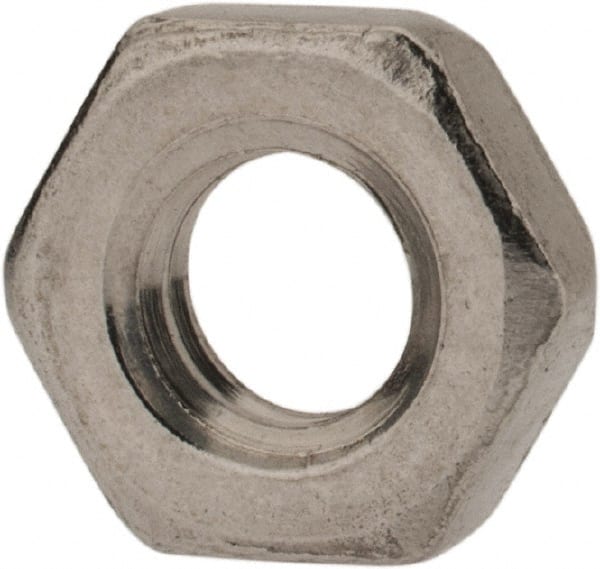 Value Collection - M4x0.70 Metric Coarse Stainless Steel Right Hand Hex Jam Nut - 7mm Across Flats, 2.2mm High, Uncoated - Exact Tooling