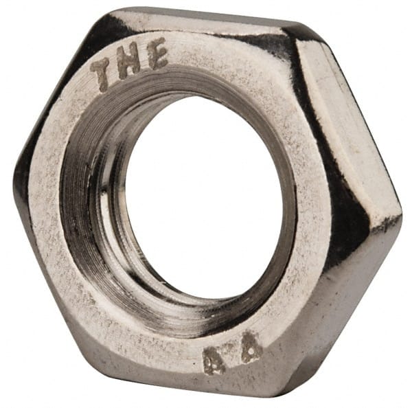 Value Collection - M12x1.75 Metric Coarse Stainless Steel Right Hand Hex Jam Nut - 19mm Across Flats, 6mm High, Uncoated - Exact Tooling