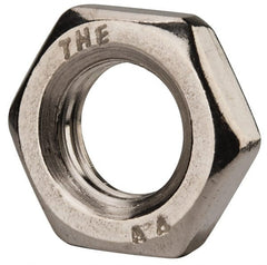 Value Collection - M12x1.75 Metric Coarse Stainless Steel Right Hand Hex Jam Nut - 19mm Across Flats, 6mm High, Uncoated - Exact Tooling
