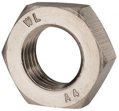 Value Collection - M27x3.00 Metric Coarse Stainless Steel Right Hand Hex Jam Nut - 41mm Across Flats, 13.5mm High, Uncoated - Exact Tooling