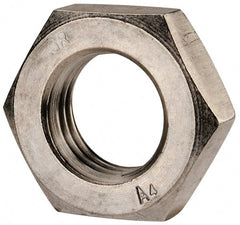 Value Collection - M30x3.50 Metric Coarse Stainless Steel Right Hand Hex Jam Nut - 46mm Across Flats, 15mm High, Uncoated - Exact Tooling