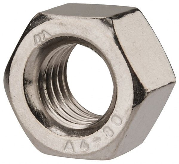 Value Collection - M12x1.75 Metric Coarse Stainless Steel Right Hand Heavy Hex Nut - 19mm Across Flats, 12mm High, Uncoated - Exact Tooling