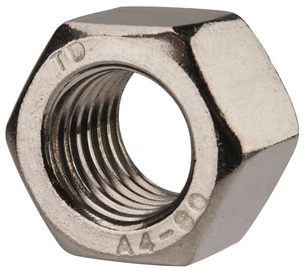 Value Collection - M16x2.00 Metric Coarse Stainless Steel Right Hand Heavy Hex Nut - 24mm Across Flats, 16mm High, Uncoated - Exact Tooling
