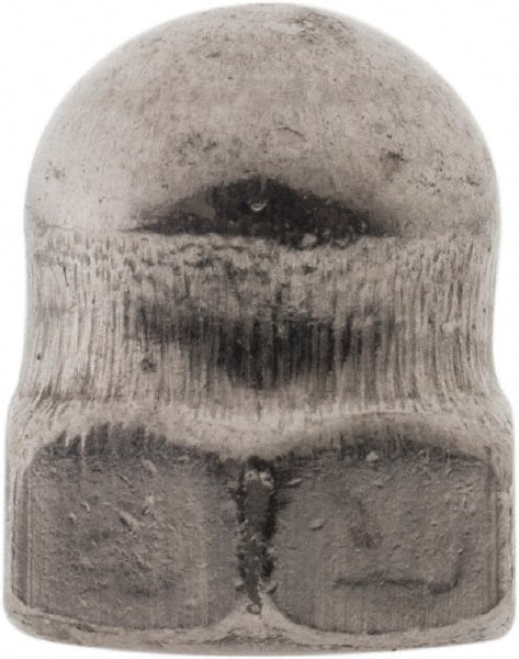 Value Collection - M5x0.8 Metric Coarse, 8mm Width Across Flats, Uncoated, Stainless Steel Acorn Nut - 10mm Overall Height, Austenitic A4, DIN 1587 - Exact Tooling