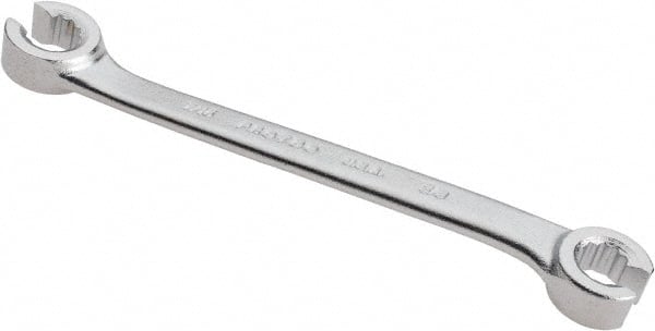 Proto - 3/8 x 7/16", Satin Finish, Open End Flare Nut Wrench - 12 Points, 6-1/4" OAL, Steel, Double End Head - Exact Tooling