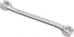 Proto - 3/8 x 7/16", Satin Finish, Open End Flare Nut Wrench - 12 Points, 6-1/4" OAL, Steel, Double End Head - Exact Tooling