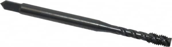 OSG - #10-32 UNF 3 Flute 2B Modified Bottoming Spiral Flute Tap - Vanadium High Speed Steel, Oxide Finish, 70mm OAL, Right Hand Flute, Right Hand Thread - Exact Tooling