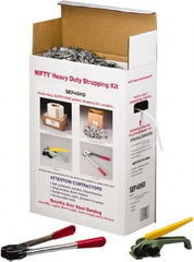 Nifty Products - Strapping Kits Type: Heavy-Duty Polypropylene Strapping Kit Contents: Coil; Tensioner; Crimper; Metal Seals - Exact Tooling