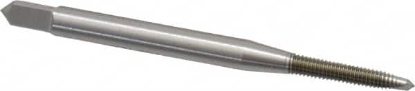 OSG - M2.5x0.45 Metric Coarse, 2 Flute, Bright Finish, High Speed Steel Spiral Point Tap - Plug Chamfer, Right Hand Thread, 1-13/16" OAL, 1/2" Thread Length, 0.141" Shank Diam, 6H Class of Fit, Series 142 - Exact Tooling