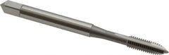 OSG - M4.5x0.75 Metric Coarse, 2 Flute, Bright Finish, High Speed Steel Spiral Point Tap - Plug Chamfer, Right Hand Thread, 2-3/8" OAL, 7/8" Thread Length, 0.194" Shank Diam, Series 142 - Exact Tooling