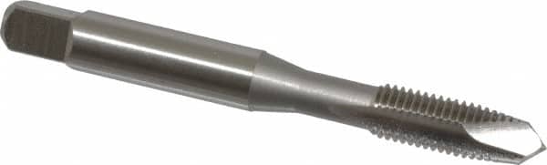 OSG - M7x1.00 Metric Coarse, 2 Flute, Bright Finish, High Speed Steel Spiral Point Tap - Plug Chamfer, Right Hand Thread, 2-23/32" OAL, 1-1/8" Thread Length, 0.318" Shank Diam, Series 142 - Exact Tooling