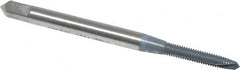 OSG - M2.5x0.45 Metric Coarse, 2 Flute, elektraLUBE Finish, High Speed Steel Spiral Point Tap - Plug Chamfer, Right Hand Thread, 1-13/16" OAL, 1/2" Thread Length, 6H Class of Fit, Series 102M - Exact Tooling