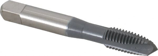 OSG - M10x1.50 Metric Coarse, 3 Flute, elektraLUBE Finish, High Speed Steel Spiral Point Tap - Plug Chamfer, Right Hand Thread, 2-15/16" OAL, 1-1/4" Thread Length, 6H Class of Fit, Series 102M - Exact Tooling