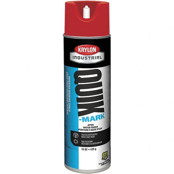 Krylon - 20 fl oz Red Marking Paint - 600' Coverage at 1" Wide, Water-Based Formula - Exact Tooling