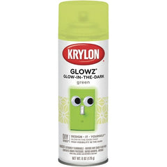 Krylon - Glow Green, Semi Gloss, Glow-in-the-Dark Spray Paint - 10 to 15 Sq Ft per Can, 16 oz Container, Use on Ceramics, Fabric, Glass, Glow-in-the-Dark Paint, Metal, Paper, Papier Mache, Plaster, Wicker, Wood - Exact Tooling