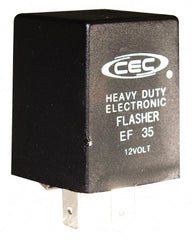 Value Collection - 3 Terminals, 2 to 4 Lamps, Fixed Load Electronic Flasher - 60 to 120 Flashes per Min, 2.1 to 10 Amps, 11 to 15 Volts - Exact Tooling