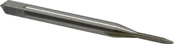 OSG - #0-80 UNF 3B 2 Flute Bright Finish High Speed Steel Straight Flute Standard Hand Tap - Plug, Right Hand Thread, 1-5/8" OAL, 5/16" Thread Length, H1 Limit, Oversize - Exact Tooling