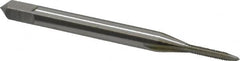 OSG - #0-80 UNF 3B 2 Flute Bright Finish High Speed Steel Straight Flute Standard Hand Tap - Plug, Right Hand Thread, 1-5/8" OAL, 5/16" Thread Length, H1 Limit, Oversize - Exact Tooling