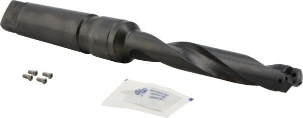 Allied Machine and Engineering - Series 1, 13/16" Max Diam, 4MT Taper Shank, Helical Flute Spade Drill - 4-3/4" Max Depth, Standard Length - Exact Tooling