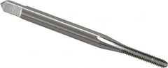 OSG - #2-56 UNC 2B 3 Flute Bright Finish High Speed Steel Straight Flute Standard Hand Tap - Bottoming, Right Hand Thread, 1-3/4" OAL, 7/16" Thread Length, H2 Limit, Oversize - Exact Tooling