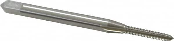 OSG - #2-64 UNF 2B 3 Flute Bright Finish High Speed Steel Straight Flute Standard Hand Tap - Plug, Right Hand Thread, 1-3/4" OAL, 7/16" Thread Length, H2 Limit, Oversize - Exact Tooling