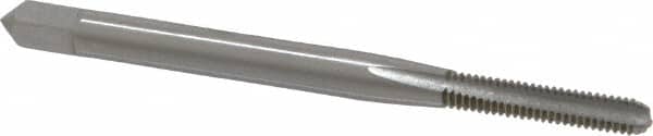 OSG - #4-48 UNF 2B 3 Flute Bright Finish High Speed Steel Straight Flute Standard Hand Tap - Bottoming, Right Hand Thread, 1-7/8" OAL, 9/16" Thread Length, H2 Limit, Oversize - Exact Tooling