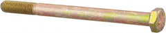 Made in USA - 5/16-24 UNF, 4" Length Under Head Hex Head Cap Screw - Partially Threaded, Grade 8 Alloy Steel, Zinc Yellow Dichromate Finish, 1/2" Hex - Exact Tooling