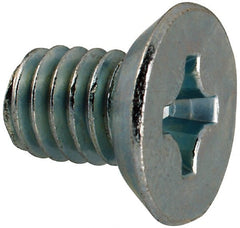 Value Collection - 5/16-18 UNC, 1/2" OAL Phillips Drive Machine Screw - Flat Undercut Head, Grade J82 Steel, Zinc-Plated Finish, Without Washer - Exact Tooling