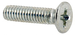 Value Collection - M2.5x0.45 Metric Coarse, 10mm OAL Phillips Drive Machine Screw - Flat Head, Grade 4.8 Steel, Zinc-Plated Finish, Without Washer - Exact Tooling
