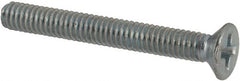 Value Collection - M2.5x0.45 Metric Coarse, 20mm OAL Phillips Drive Machine Screw - Flat Head, Grade 4.8 Steel, Zinc-Plated Finish, Without Washer - Exact Tooling