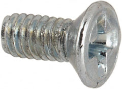 Value Collection - M2.5x0.45 Metric Coarse, 6mm OAL Phillips Drive Machine Screw - Flat Head, Grade 4.8 Steel, Zinc-Plated Finish, Without Washer - Exact Tooling