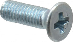 Value Collection - M3x0.50 Metric Coarse, 10mm OAL Phillips Drive Machine Screw - Flat Head, Grade 4.8 Steel, Zinc-Plated Finish, Without Washer - Exact Tooling