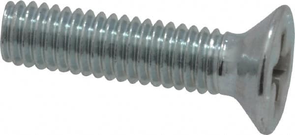 Value Collection - M3x0.50 Metric Coarse, 12mm OAL Phillips Drive Machine Screw - Flat Head, Grade 4.8 Steel, Zinc-Plated Finish, Without Washer - Exact Tooling